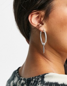 Серебристые серьги-кольца с несколькими подвесками AllSaints-Серебристый
