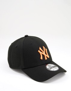 Черная кепка с оранжевой отделкой New Era 9forty NY-Черный