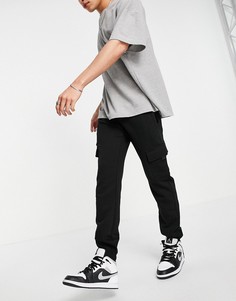 Черные трикотажные джоггеры карго New Look-Черный цвет