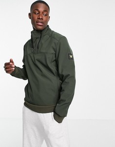 Свитшот из материала софтшелл с двумя молниями Lyle & Scott-Зеленый цвет