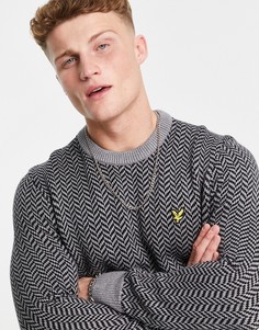 Вязаный джемпер из жаккардового трикотажа с узором «в елочку» Lyle & Scott-Черный цвет