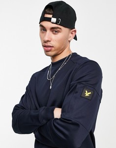 Свитшот с круглым вырезом и карманом на рукаве Lyle & Scott-Темно-синий