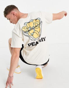 Бежевая футболка с принтом "Peachy" New Love Club-Белый