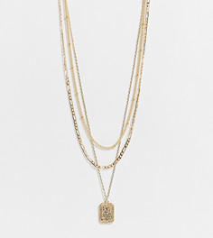 Ожерелье в несколько рядов с подвеской со Св. Христофором Reclaimed Vintage Inspired-Золотистый