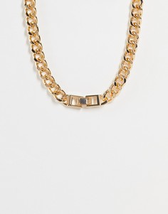 Золотистая цепочка с крупными звеньями и застежкой ASOS DESIGN-Золотистый