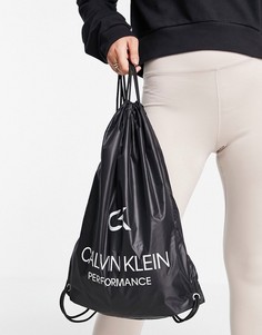 Черный рюкзак на затягивающемся шнурке Calvin Klein Sports-Черный цвет