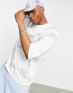 Oversized-футболка белого и синего цветов с принтом тай-дай ASOS DESIGN-Multi