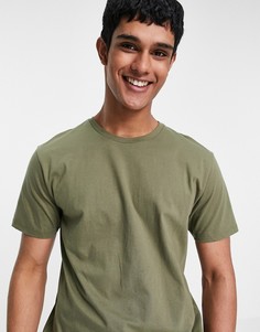 Длинная футболка цвета хаки Topman-Зеленый цвет