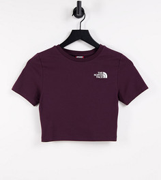 Бордовая укороченная футболка The North Face – эксклюзивно на ASOS-Коричневый цвет