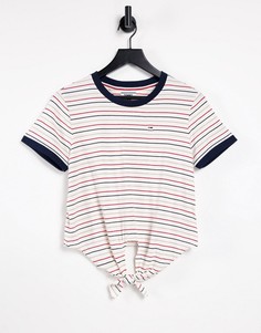 Разноцветная футболка с завязкой спереди Tommy Jeans-Многоцветный