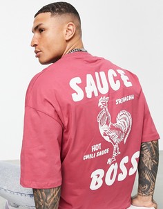 Красная oversized-футболка с принтом "Sriracha" ASOS DESIGN-Красный