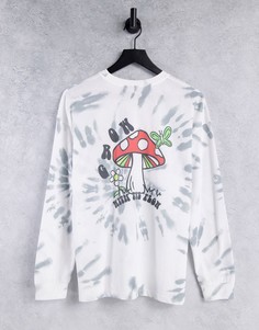 Лонгслив в стиле oversized с эффектом тай-дай и принтом грибов ASOS DESIGN-Multi