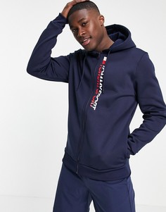Флисовый худи на молнии Tommy Hilfiger Sport-Темно-синий