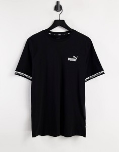Черная футболка с логотипом на груди Puma Amplified-Черный цвет