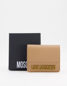 Светло-коричневый кошелек с логотипом-надписью Love Moschino-Коричневый цвет