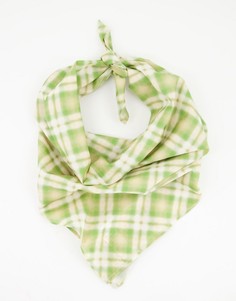 Зеленый клетчатый шарф из органического хлопка Weekday Bam-Многоцветный