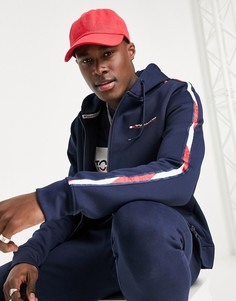 Флисовый худи на молнии с тесьмой Tommy Hilfiger Sport-Темно-синий