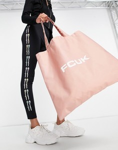 Розовая сумка-тоут с логотипом French Connection-Розовый цвет