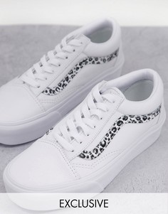 Белые кроссовки на платформе со звериным принтом Vans Old Skool - эксклюзивно для ASOS-Белый