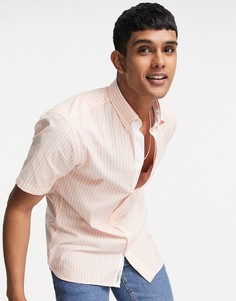 Рубашка в бледную полоску оранжевого цвета с короткими рукавами Tommy Hilfiger-Оранжевый цвет