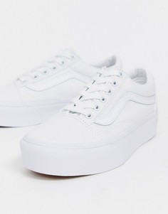 Белые кроссовки на подошве-платформе Vans Old Skool-Белый