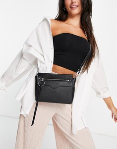 Черная сумка через плечо с акцентной молнией Rebecca Minkoff-Черный цвет