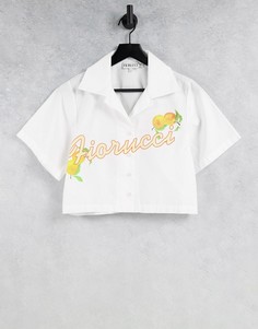 Укороченная футболка с принтом апельсинов и логотипа в стиле ретро Fiorucci-Белый