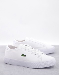 Бело-розовые кожаные кроссовки на плоской платформе Lacoste Gripshot-Белый