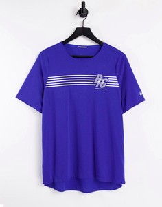 Синяя футболка Nike Running Rise 365 BRS-Голубой