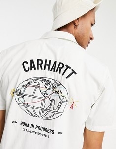 Белая рубашка с короткими рукавами и вышивкой Carhartt WIP-Белый