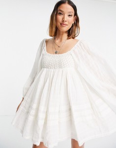 Платье мини с присборенной юбкой Free People Ari-Белый