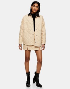 Стеганая куртка цвета экрю Topshop-Нейтральный
