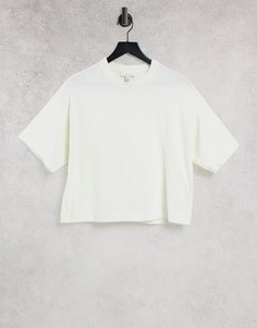 Свободная футболка цвета экрю со вставкой Topshop-Белый