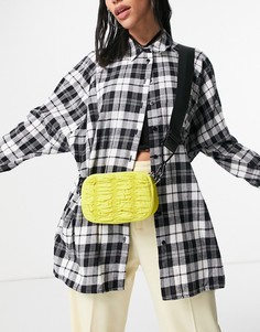 Зеленая нейлоновая сумка через плечо со сборками Topshop-Зеленый цвет