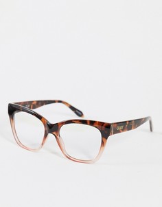 Женские коричневые солнцезащитные очки мини с фильтрацией синего света Quay After Hours-Коричневый цвет