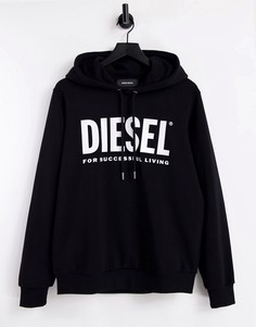 Черный худи без застежки с логотипом Diesel Gir-division-Черный цвет