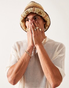 Соломенная панама коричневого цвета от комплекта ASOS DESIGN-Коричневый цвет