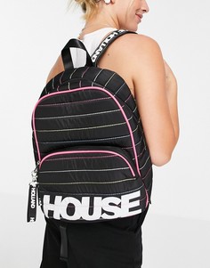 Черный рюкзак с радужной строчкой и логотипом House of Holland-Черный цвет