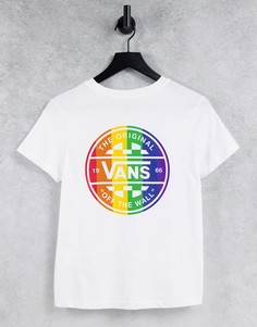 Белая футболка с принтом на спине Vans Rainbow Prism-Белый