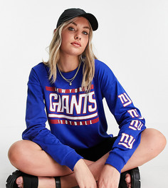 Oversized-лонгслив синего цвета с принтом NFL New York Giants ASOS DESIGN Tall-Голубой