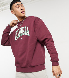 Oversized-свитшот с винтажным принтом "Georgia" на груди ASOS DESIGN-Красный
