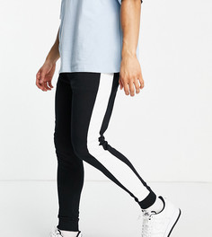 Черные джоггеры скинни из органического хлопка с полосой по бокам ASOS DESIGN-Черный цвет