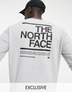 Свитшот серого цвета The North Face Message – эксклюзивно для ASOS-Серый