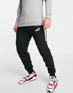 Черные трикотажные штаны с логотипом Puma Amplified-Черный цвет