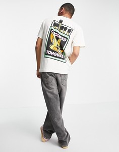Светло-бежевая футболка с принтом спичек с лисой Crooked Tongues-Светло-бежевый