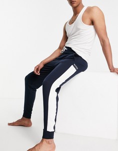 Джоггеры темно-синего и белого цветов с логотипом BOSS Bodywear-Темно-синий