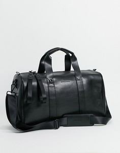 Кожаная спортивная сумка Smith & Canova-Черный цвет