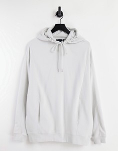 Oversized-худи серого цвета в рубчик со вставкой (от комплекта) ASOS DESIGN-Серый