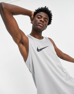 Серая майка с логотипом-галочкой Nike Basketball-Серый