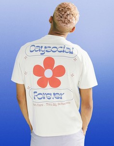 Свободная футболка с цветочным принтом ASOS Daysocial-Серый